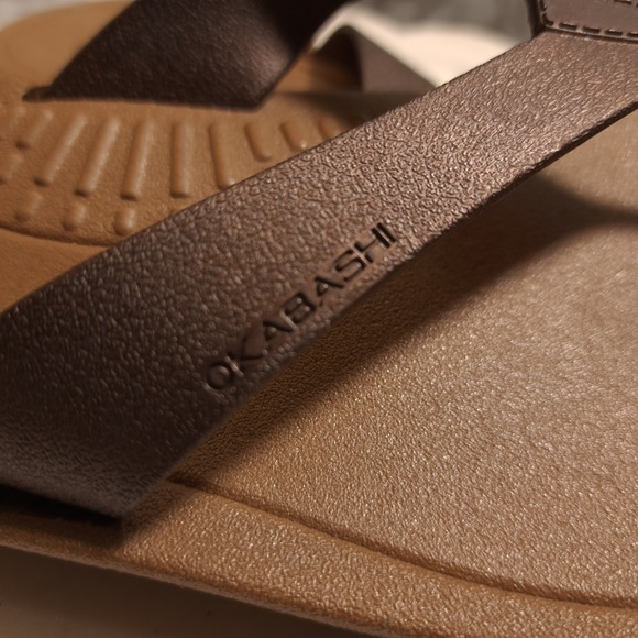 Okabashi Women's Thong Sandals M/L Brown Casual Flip‎ Flop Flats Comfort Slip On - Picture 6 of 8